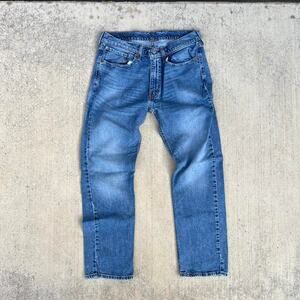 514 Factory Whispering Medium Blue Rinse Denim Wash  EUC